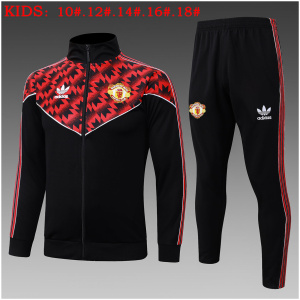 Veste + Pantalon Entraînement Enfant Manchester United Noir 2025/26