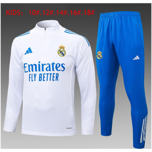 Tenue d’entraînement enfant Real Madrid blanche 2025/26