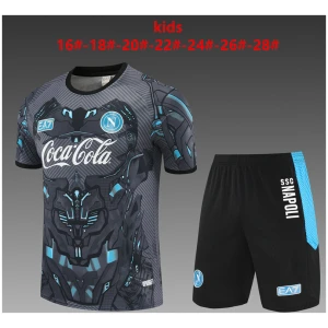 Ensemble d’entraînement court pour enfants Napoli gris 2025/26