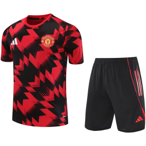 Tenue d’entraînement courte pour homme Manchester United Rouge – Noir 2025/26