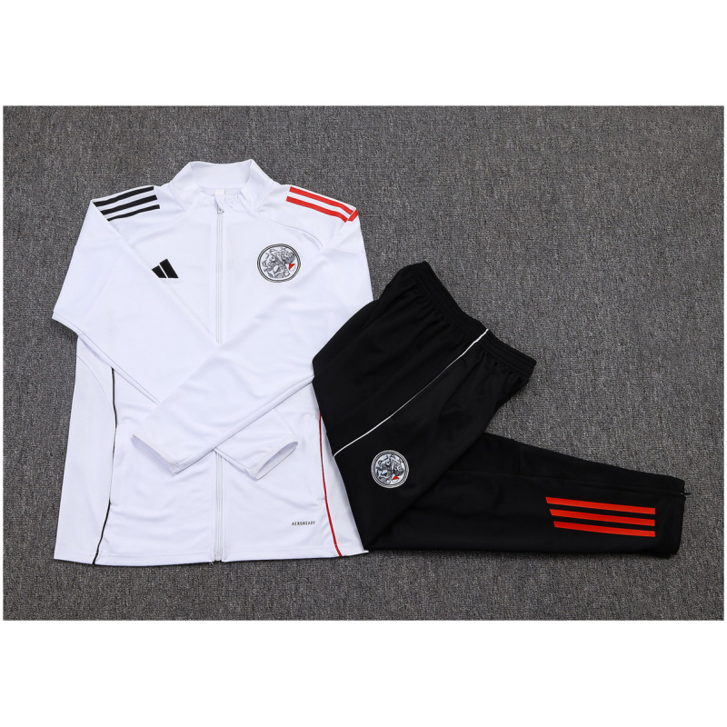 Ensemble d’entraînement Veste + Pantalon Enfants Ajax Blanc 2025/26