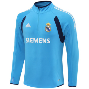 Haut d’entraînement rétro pour hommes Real Madrid bleu 2005/06