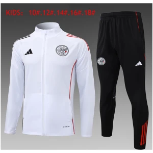 Ensemble d’entraînement Veste + Pantalon Enfants Ajax Blanc 2025/26