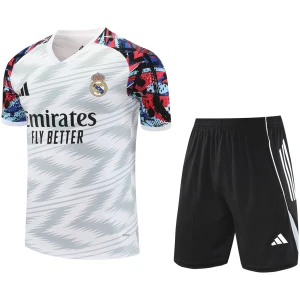 Tenue d’entraînement courte homme Real Madrid blanche – grise 2025/26