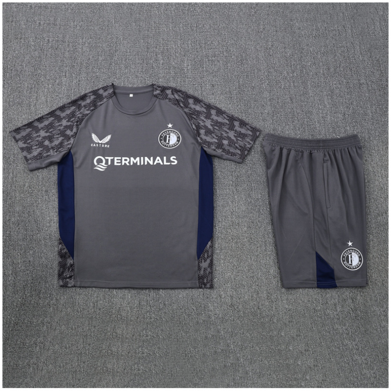 Tenue d’entraînement courte pour enfants Feyenoord gris 2025/26