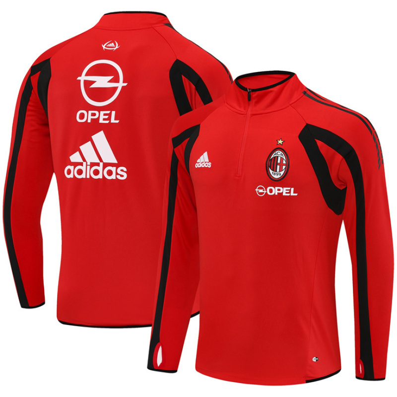 Haut d’entraînement rétro pour hommes AC Milan rouge 2005/06